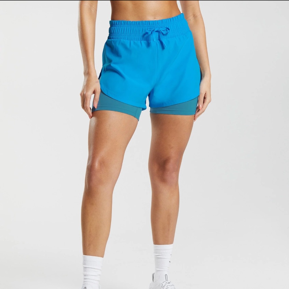 Gymshark Large Running 2 In 1 Shorts Electric Blu… - image 1